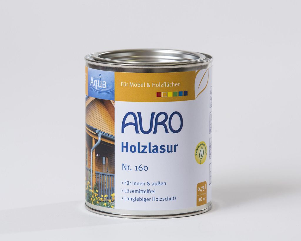 AURO Holzlasur Aqua Nr. 160-37 Mahagoni, 0,75 Liter...