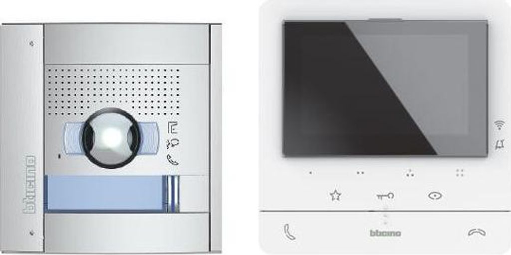 Bticino Flex ONE Video-Set mit Türstation SFERA, 1 und 2 Ruftasten + CLASSE100 X16E, Farbkamera, 2-Draht, Smartphone-Anbindung, 364615