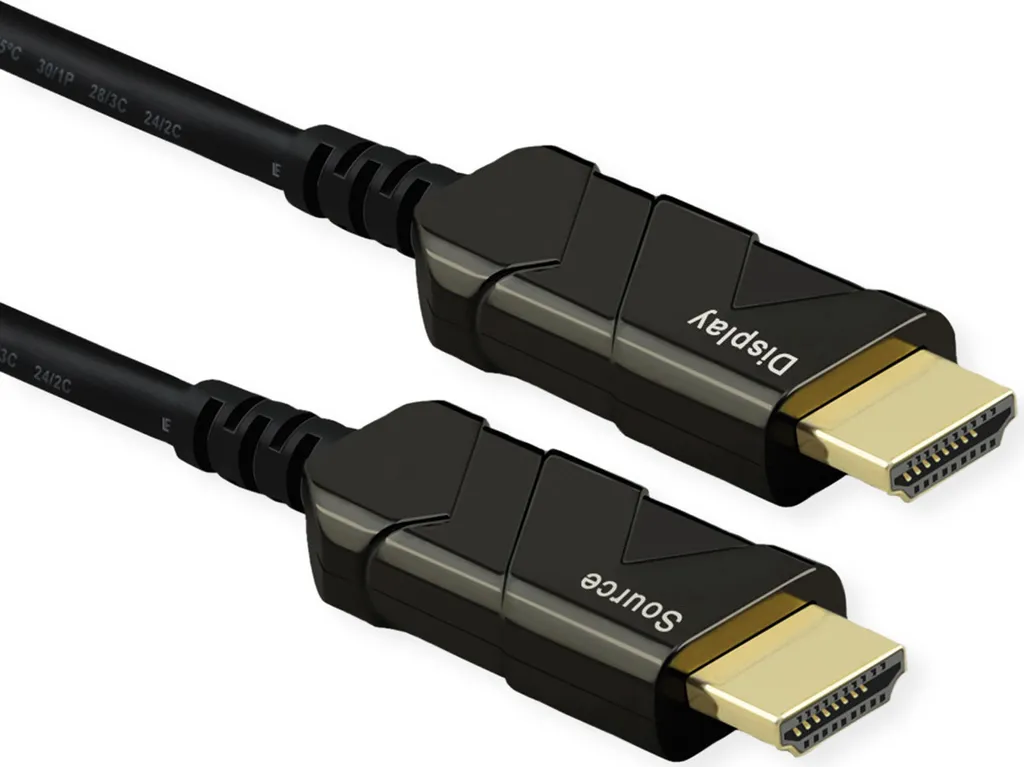Câble HDMI Optique Actif 8K Haute Vitesse ROLINE pour Vidéoprojecteur 10m