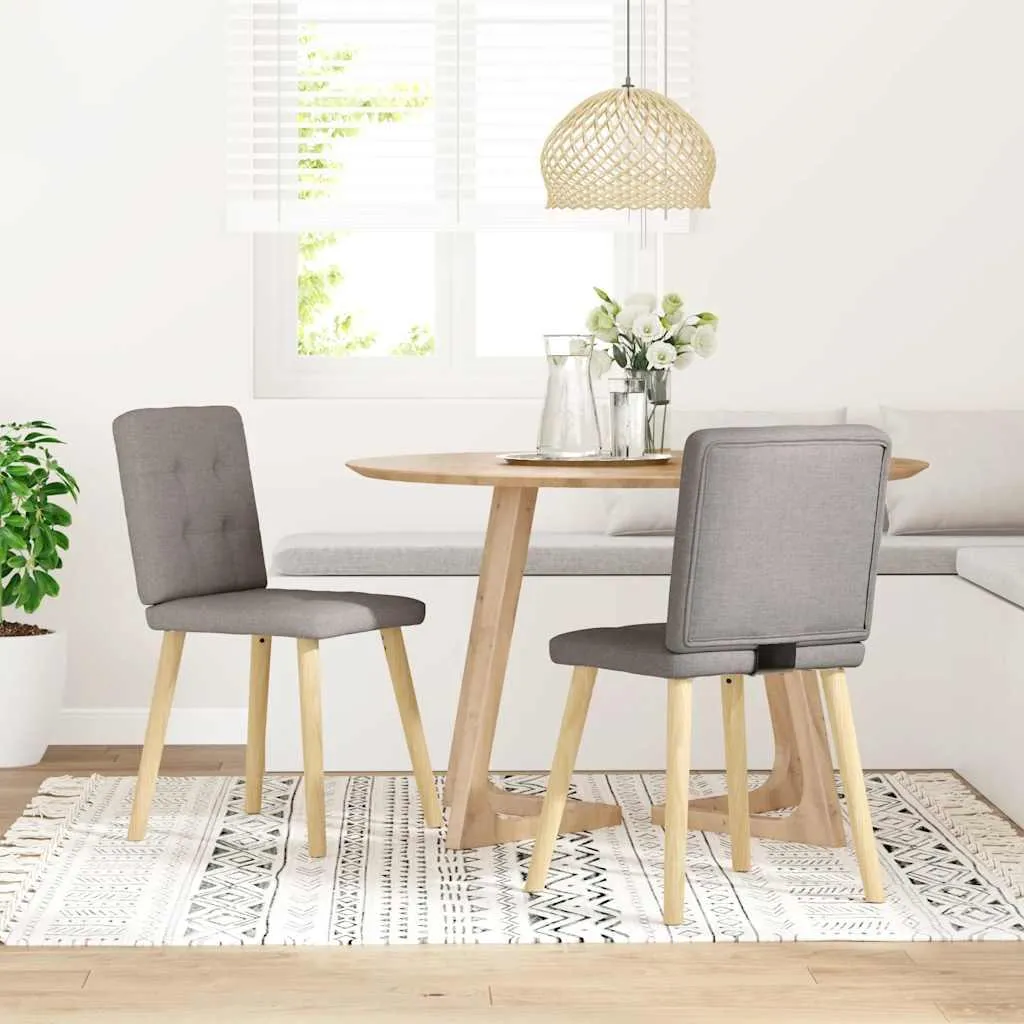 vidaXL Sedie da pranzo 2 pezzi. Tessuto taupe