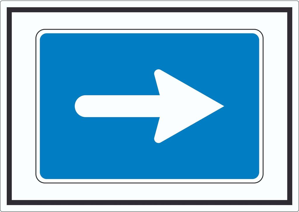 In Pfeilrichtung fahren rechts Symbol Aufkleber A9 (37x52mm)