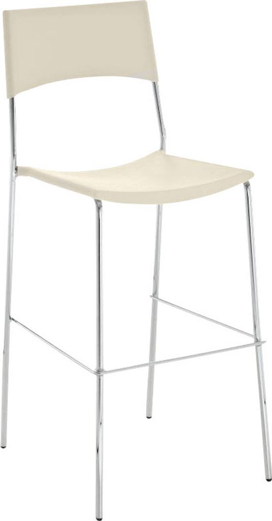 TPFLiving Barhocker Gent Gestell Metall in Chromoptik Kunststoff Creme