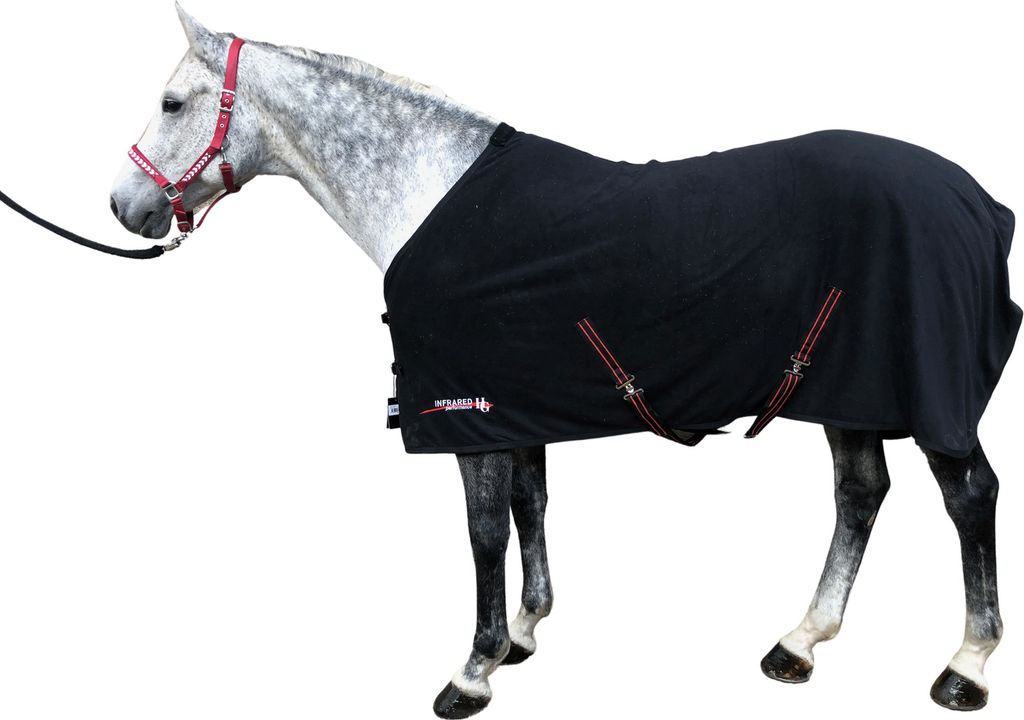 Horse Guard Infrarot Fleecedecke Pferde Abschwitzdecke schwarz versch. Größe , Größe:165 cm