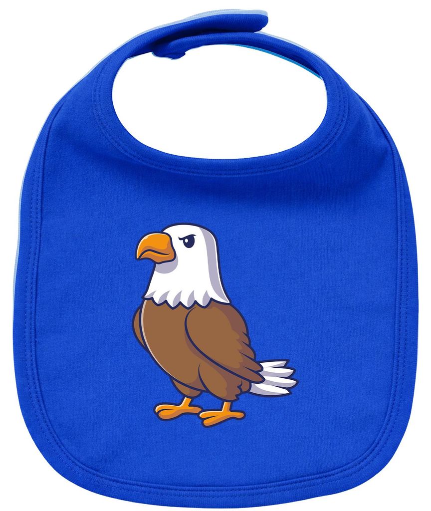 Huuraa Baby Lätzchen Adler Comic Royal Blue Klettverschluss Baumwolle Latz Geschenkidee