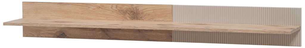 Wandboard "Cathlyn" in Viking Eiche und Kaschmir Wandregal mit gefrästen Rillen 160 cm