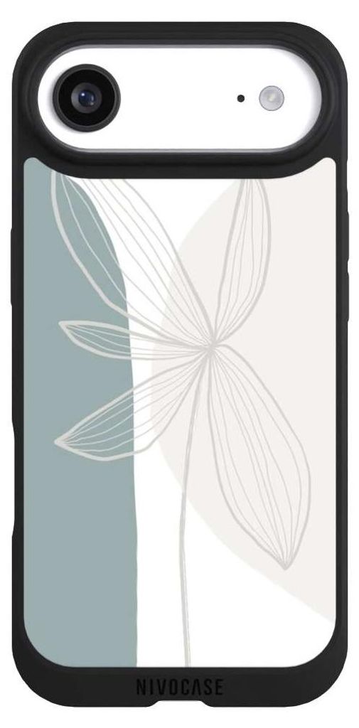 NIVOCASE Handyhülle für Apple iPhone Air Hülle NIVOpure Case Schwarz Blume Boho Pastell
