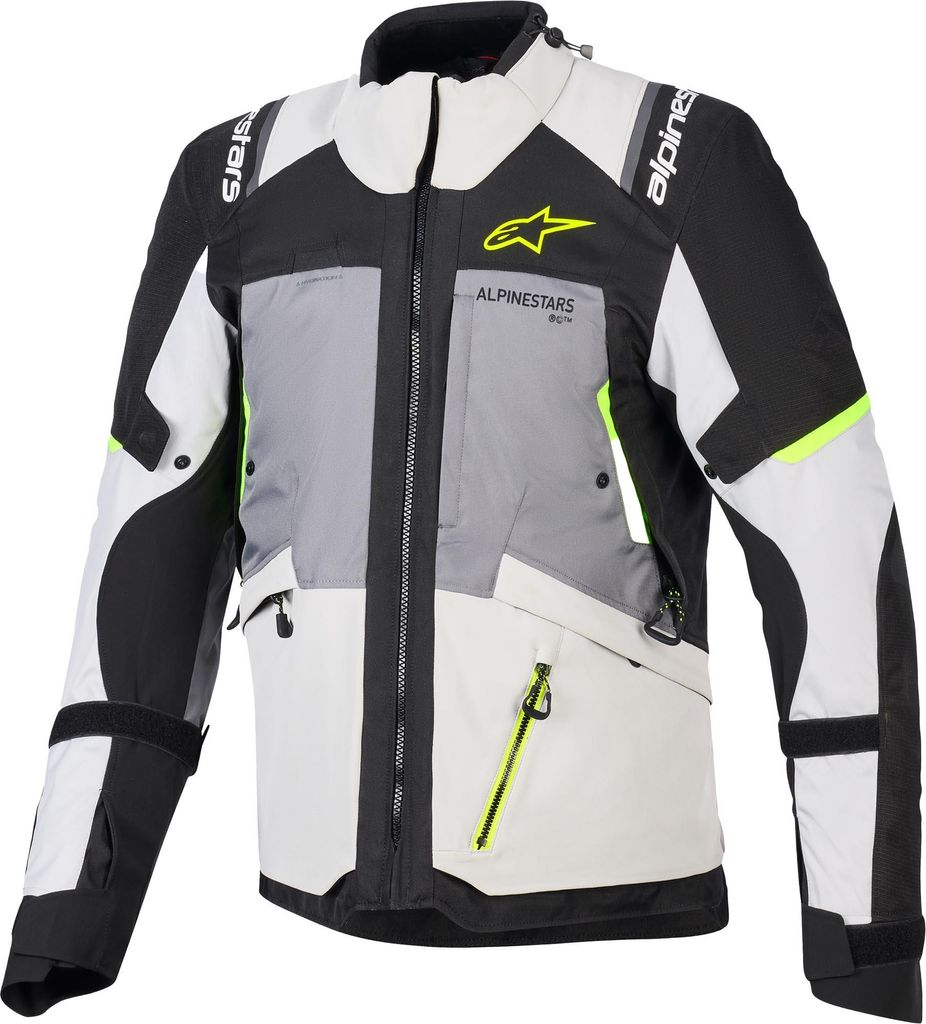 Alpinestars Andes V4 Drystar wasserdichte Motorrad Textiljacke, grau/gelb, M