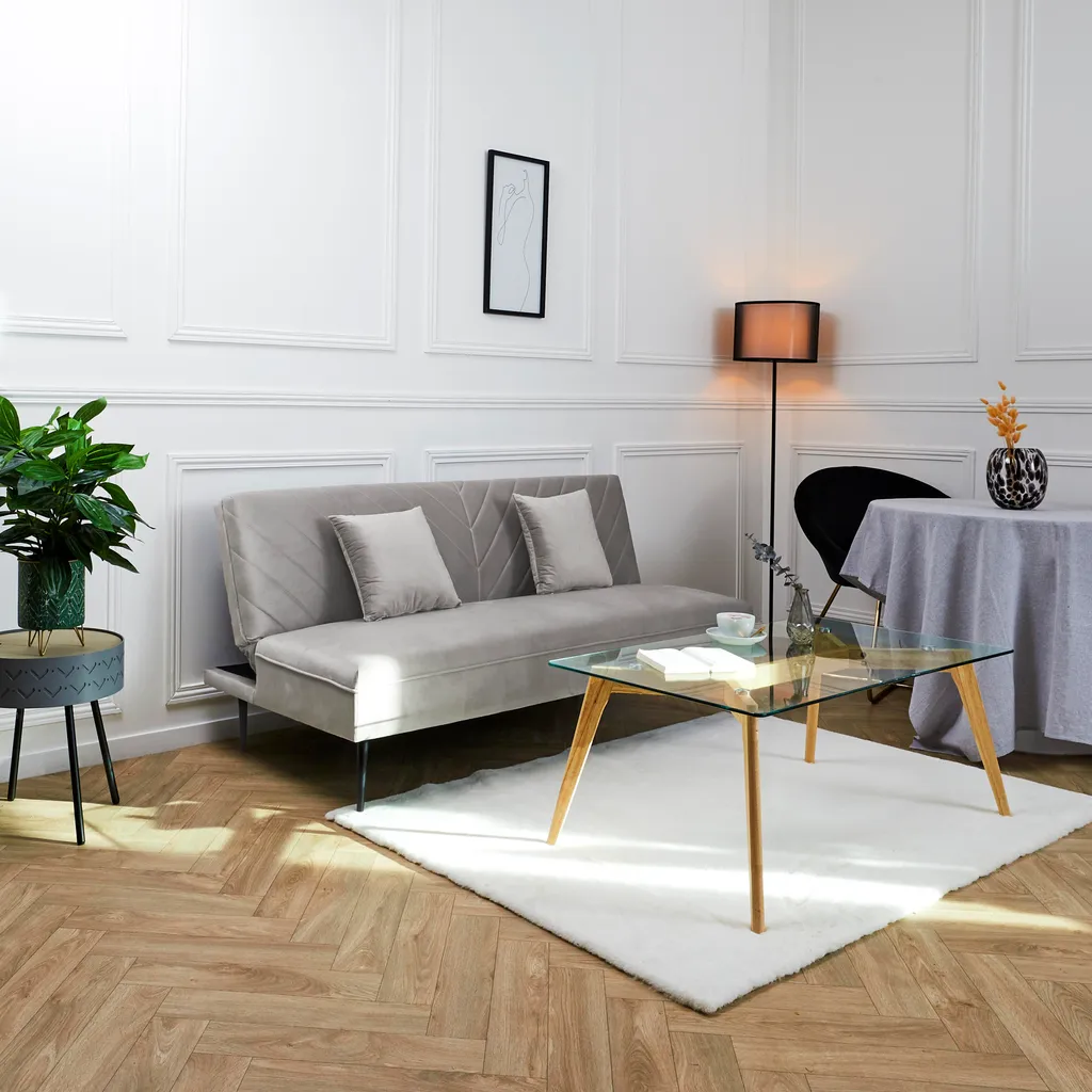 Canapé convertible Diane gris M1 : canapé lit 3 places salon moderne