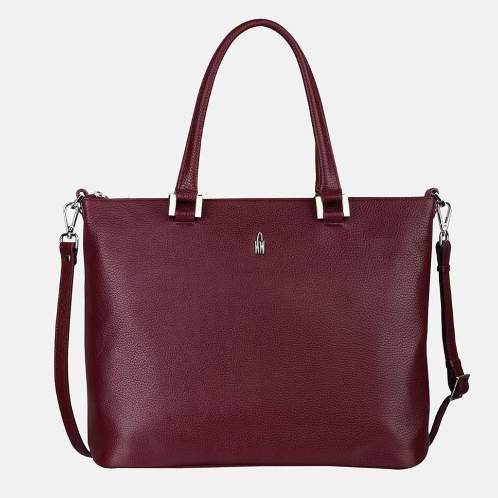 TORA - Borsa shopper in pelle rosso borgogna Immagine del prodotto 