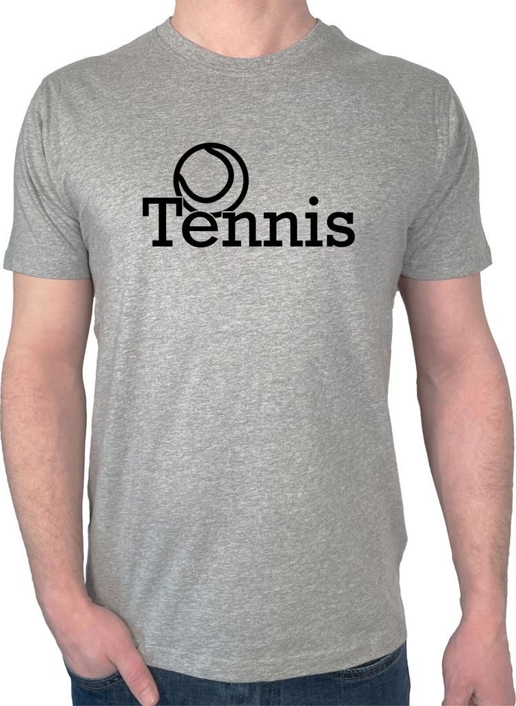 Huuraa Herren T-Shirt Tennis Ball XL Sport Grey Bio Baumwolle Fairtrade Herrenshirt Geschenkidee