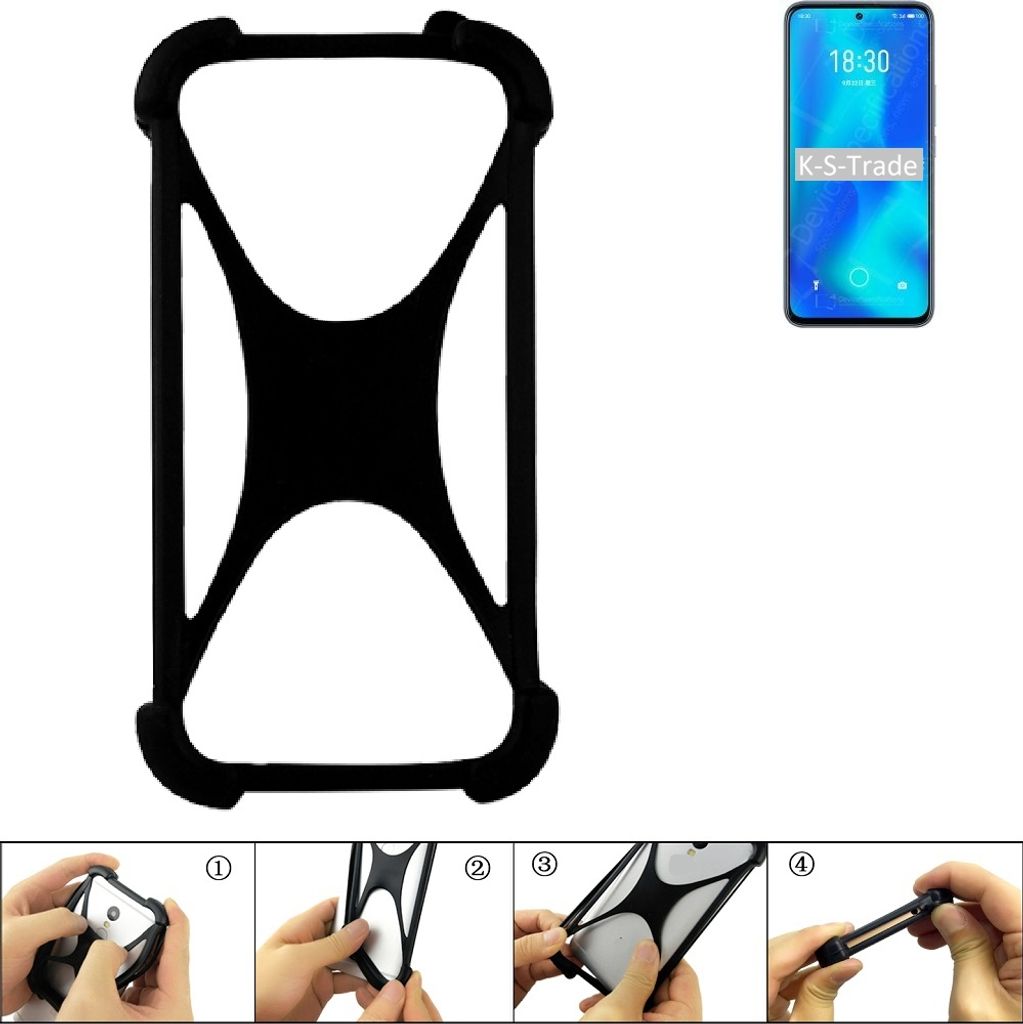 K-S-Trade Handy-Hülle Schutz-Hülle kompatibel mit Meizu 18x Silikon Bumper TPU Softcase Smartphone Stoßschutz, schwarz