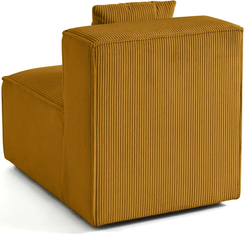 Lisa Design Arty module d'assise en velours côtelé jaune moutarde - 5