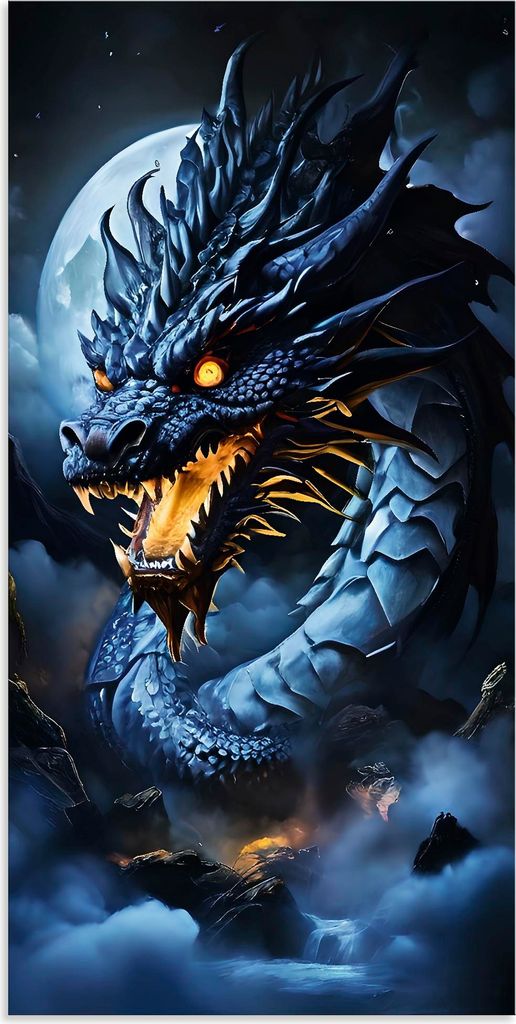 ARTland Wandbild Alu für Innen & Outdoor Die Wut des Drachen XVII Größe: 75x150 cm