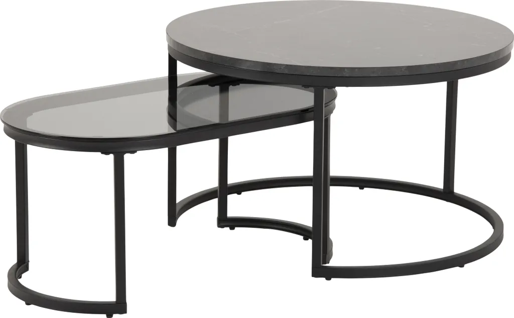 Tables de Salon Spiro pour Petits Espaces avec Plateau Motif Marbre