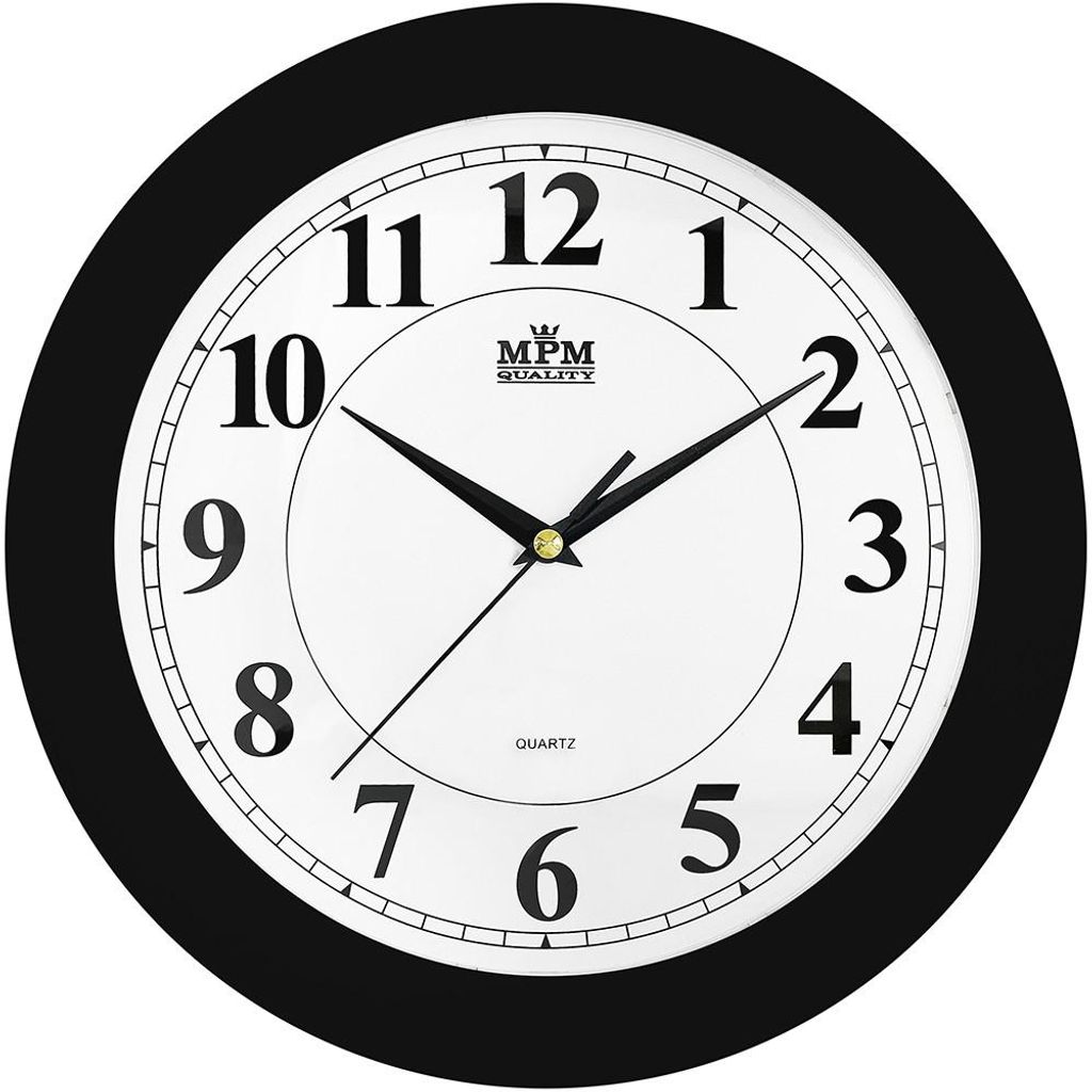 MPM-Quality Wanduhr Jarmila rund 310 mm Kunststoff Schwarz