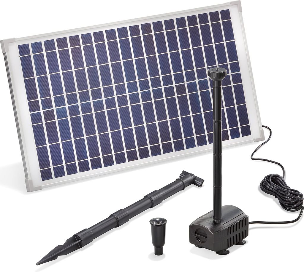 esotec Solar Teichpumpe mit Filter für außen | SET Sprinklerpumpe 875l/h 101913