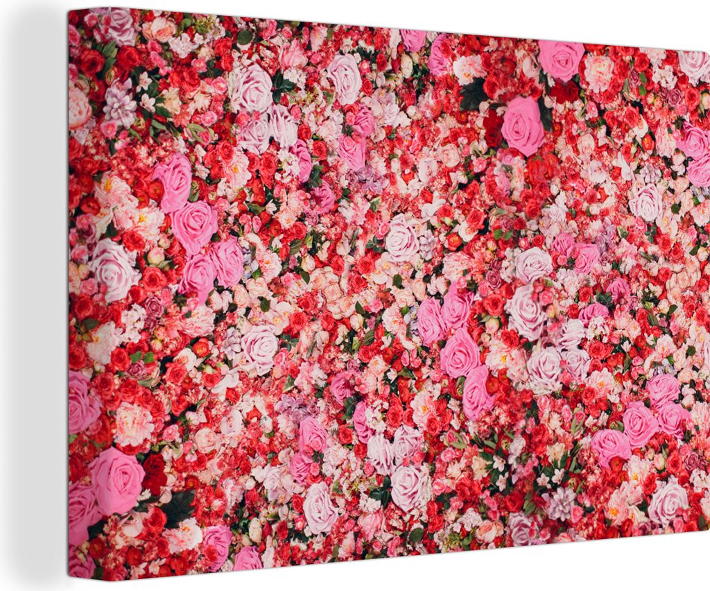 OneMillionCanvasses - Leinwandbilder - 140x90 cm, Blumen - Farben - Rosen, Wandbilder Kunstdruck Wanddekoration - Foto auf Leinwand - Gemälde au...
