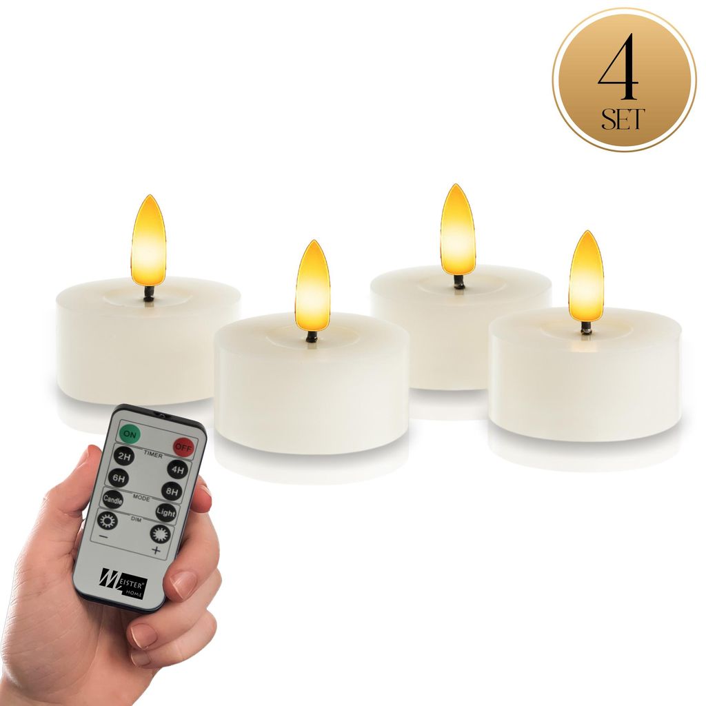 Meisterhome® Lot de 4 bougies chauffe-plat LED XXL - Image du produit 