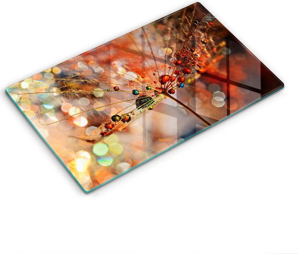 Abdeckung Glas - Küchenabdeckung - 30x52 cm - Abdeckplatte -Nasser Löwenzahn