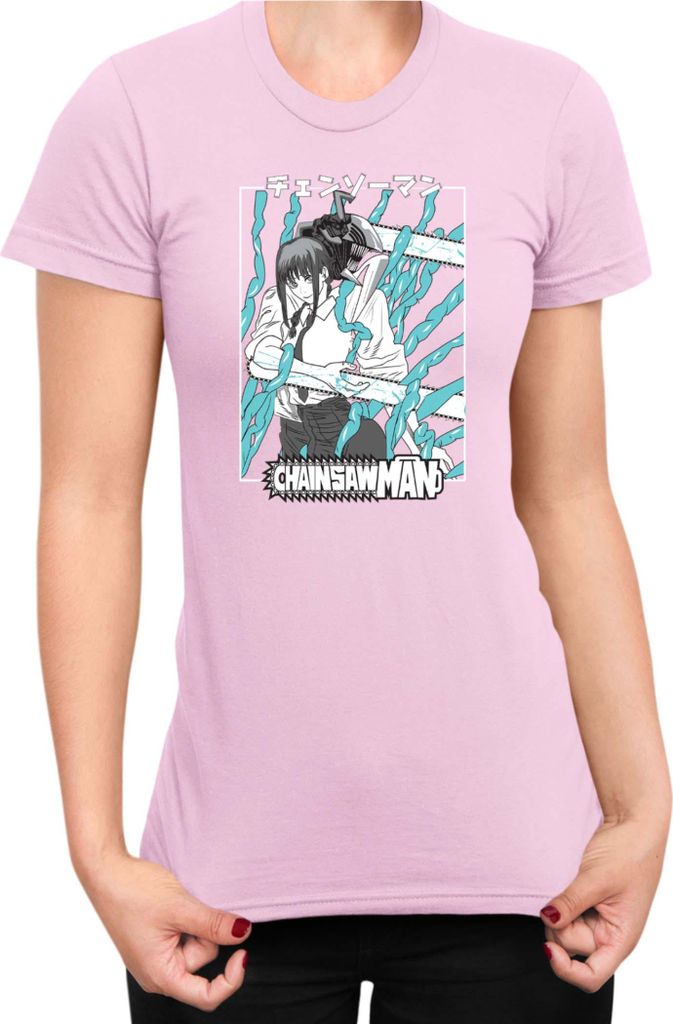 Damen T-Shirt Manga Japan Anime Comics Animation Chainsaw Anime manga Man 04, Lady XL / Hellrosa