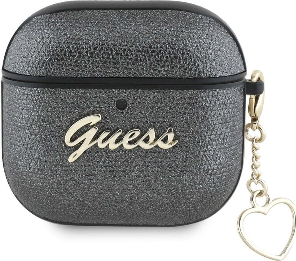 Guess Metallic Script Charm Apple AirPods 4 schwarz