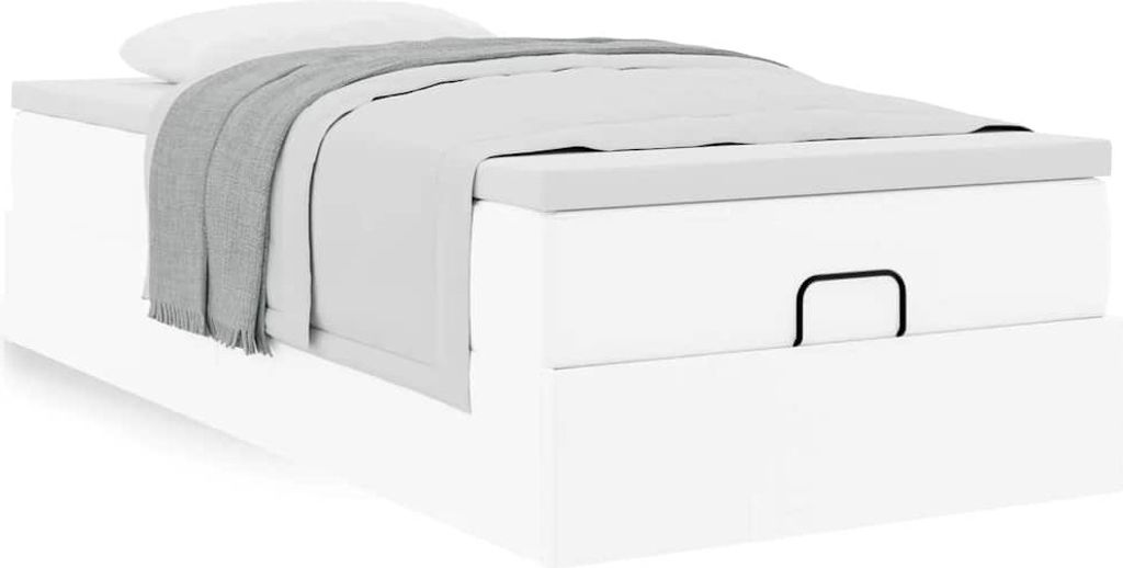 Maison Exclusive - Ottoman-Bett mit Matratze Weiß 90x190 cm Kunstleder