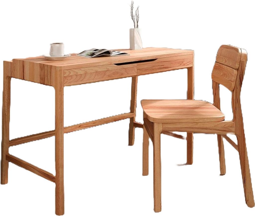 Schminktisch Swig aus Kernbuche massiv geölt 110x57 cm mit 2 Schubladen