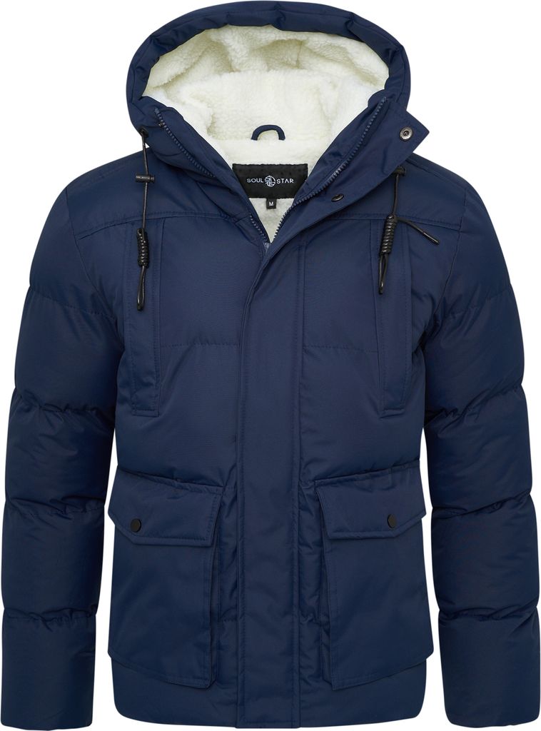 SOULSTAR Herren Steppjacke S2SINTRA Herren warme Steppjacke mit Kapuze Pufferjacke Outdoor-Jacke