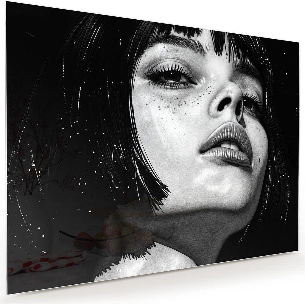Glasbild 120x90cm in XXL für Wohnzimmer, Schlafzimmer Motiv Mystischer Blick
