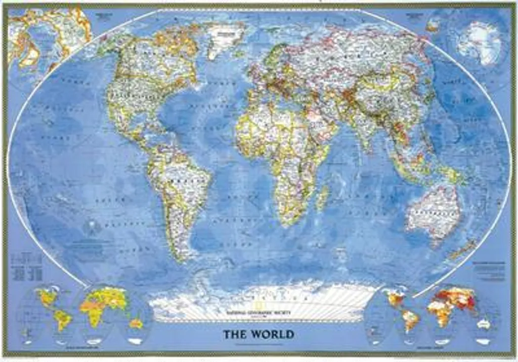 Carte du Monde Politique Classique 1:31 854 000 Planisphère de Bureau