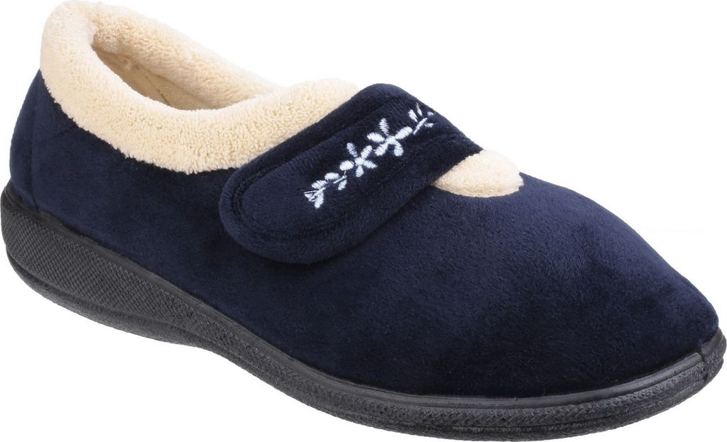 Fleet & Foster Damen Capa Floral Hausschuhe FS4003 (38 EU) (Marineblau)