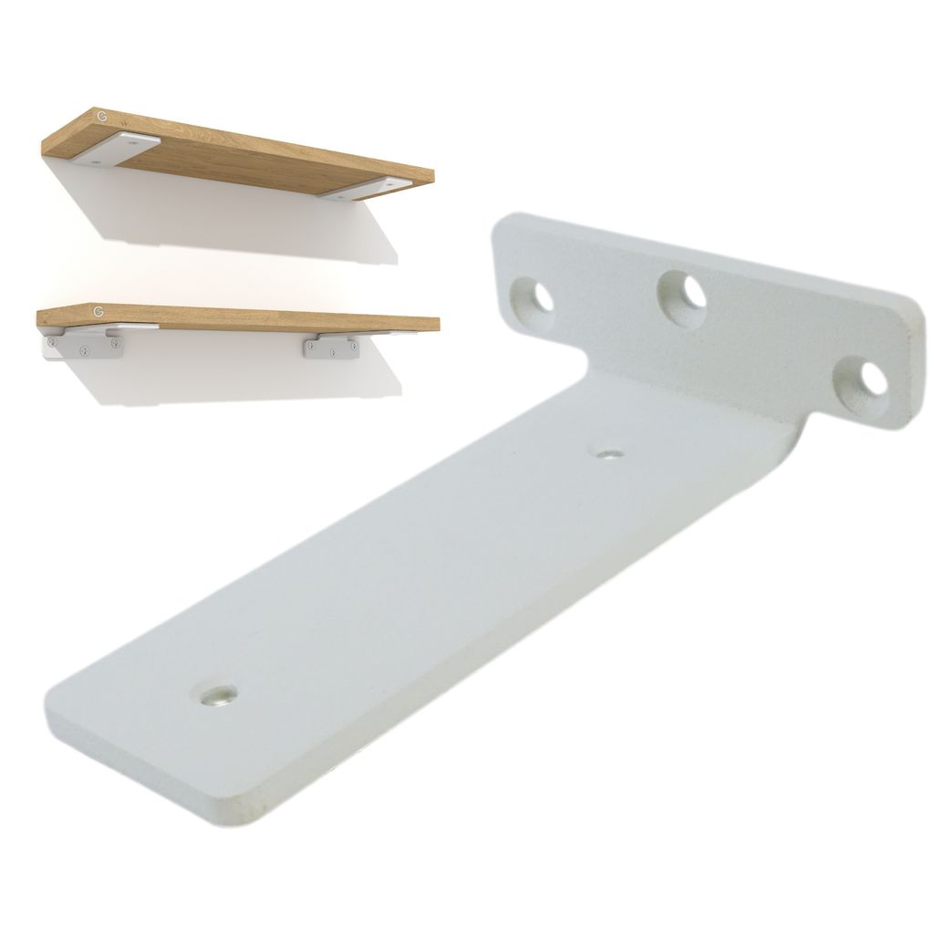 Moderne T-Halterung 150 mm in Weiß, 2 Stück Produktbild 