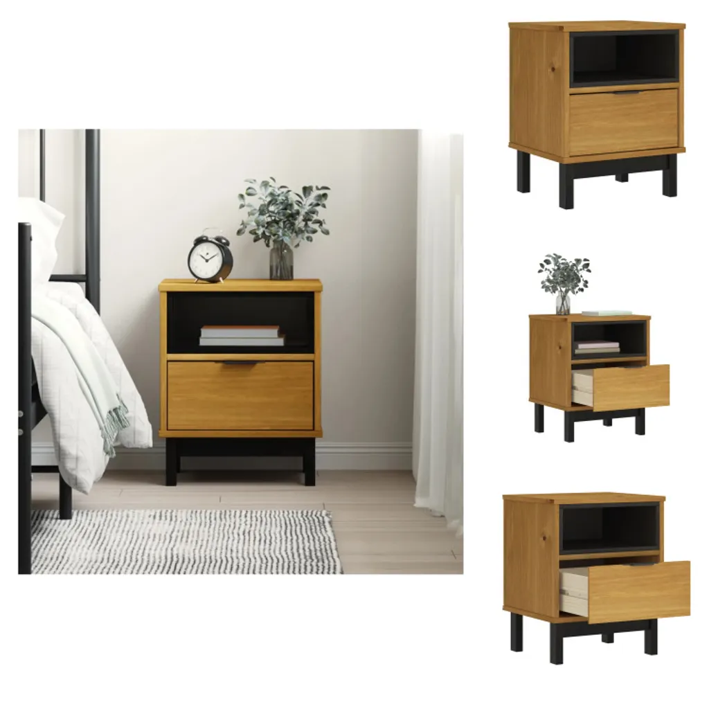 Table de chevet bois massif FLAM vidaXL anti-désordre pour chambre lit