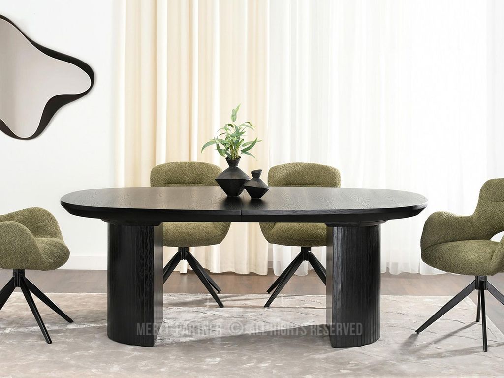Ovaler Ausziehtisch 200(300)x110 ANTOS - schwarz
