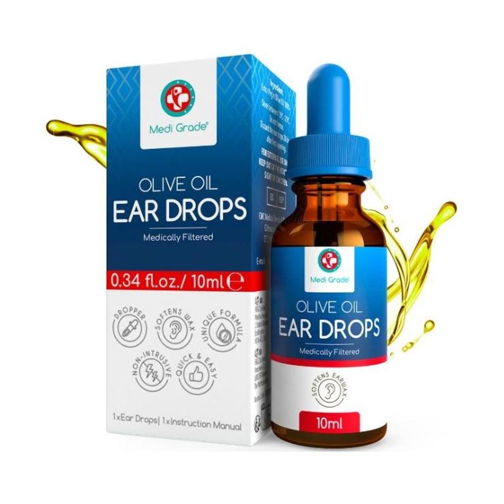 Medi Grade Olive Oil Ear Drops 10 ml – Ohrentropfen mit Produktbild 
