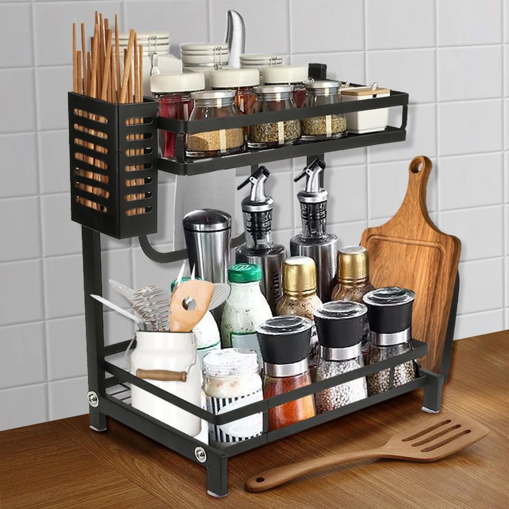 étagères de cuisine 2 niveaux Étagère à épices Plan de Image du produit 