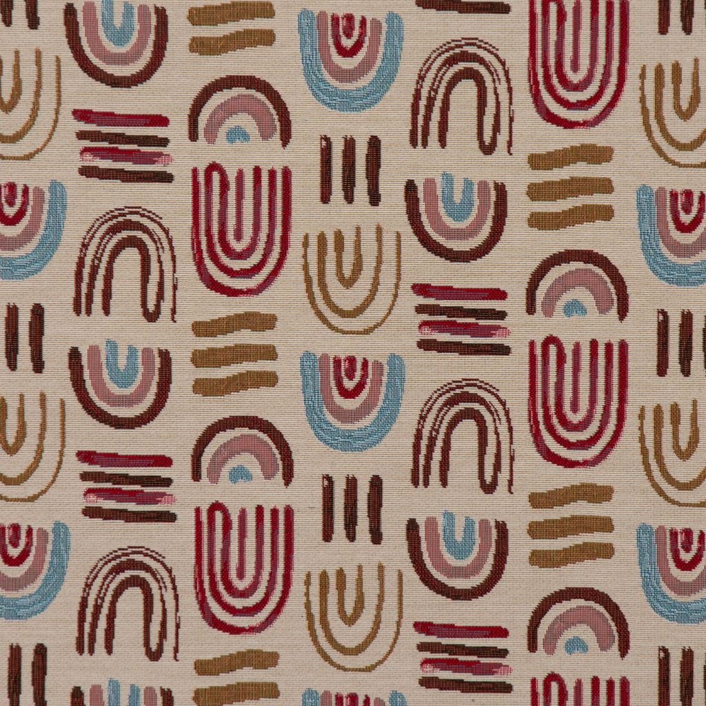 Dekostoff Gobelin Premium Regenbogen beige blau rot 1,4m Breite