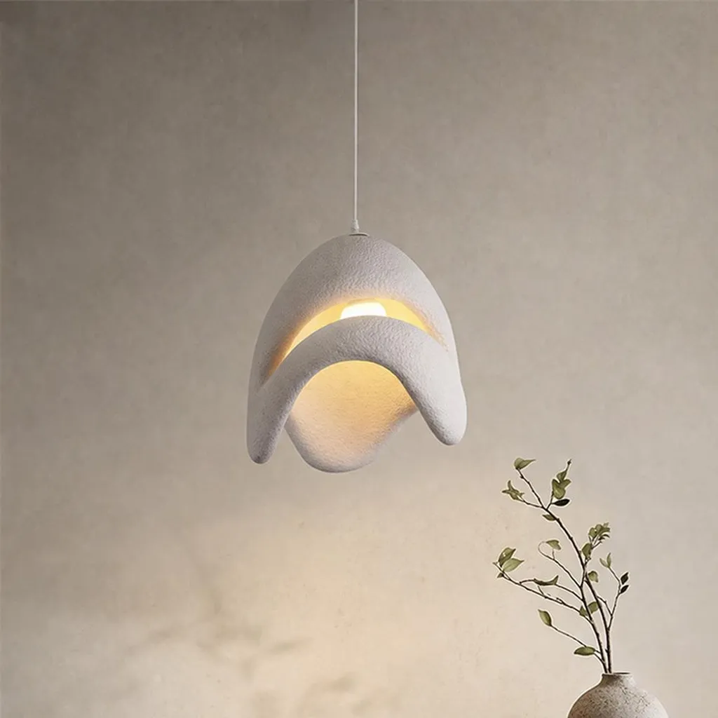 Suspension design aspect pierre blanche Ø 50 cm - Style minimaliste Pleven