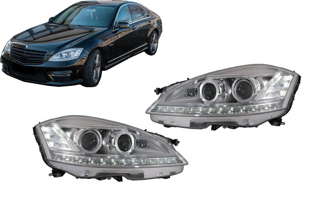 LED-Scheinwerfer für Mercedes S W221 2005-2009 Facelift Look Dynamisch Lichter