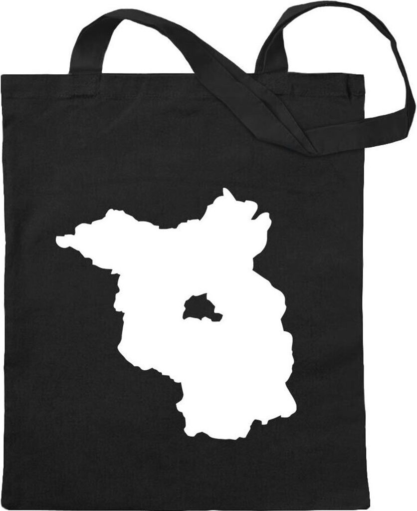 Kiwistar - Baumwolltasche - schwarz - Brandenburg Deutschland Silhouette - Tragetasche Stoffbeutel Umhängetasche Langer Henkel