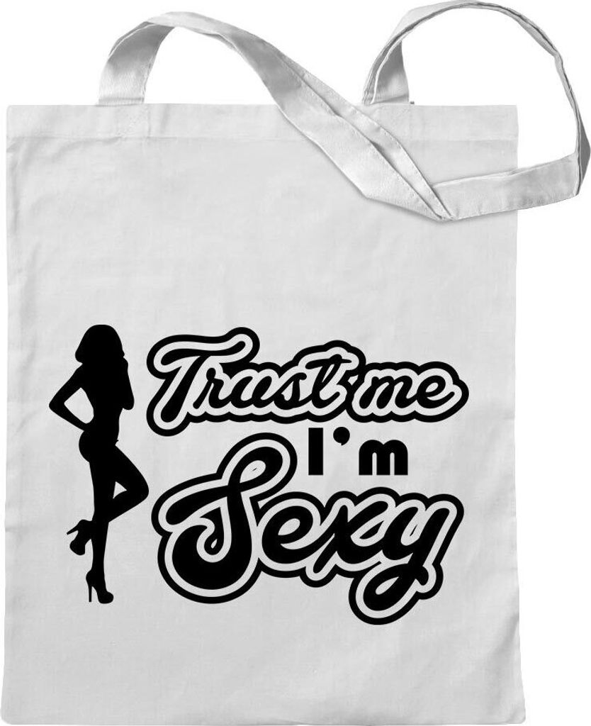 Kiwistar - Baumwolltasche - weiss - Trust me, im y Gogo Girl - Tragetasche Stoffbeutel Umhängetasche Langer Henkel