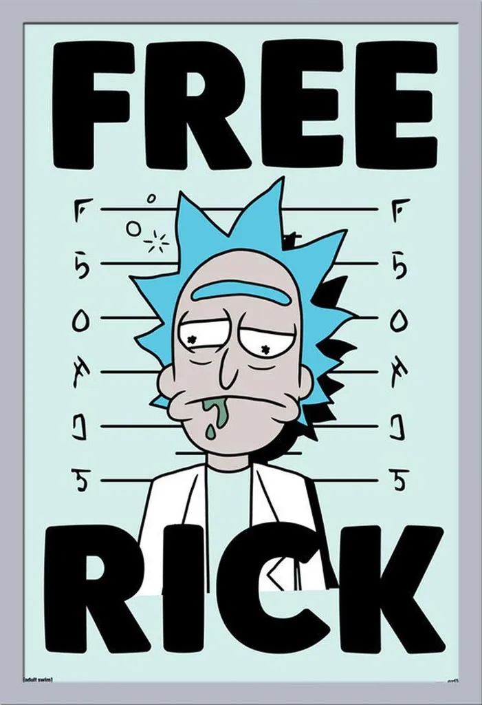 Poster Rick & Morty Rick Libero Framed 61x91.5cm Cornice Argento