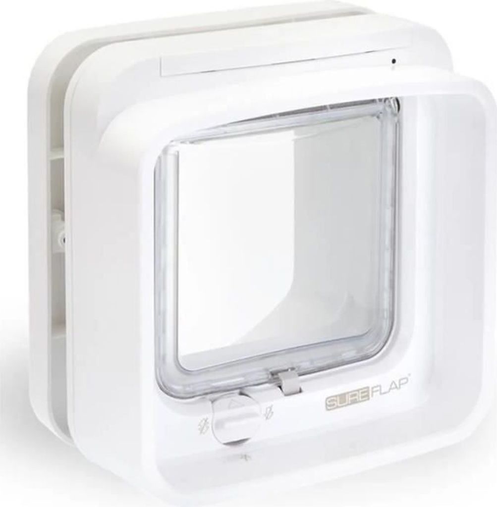 SureFlap DualScan Mikrochip Katzenklappe, Weiß, 142 mm x 120 mm, Bis zu 32 Mikrochips speicherbar