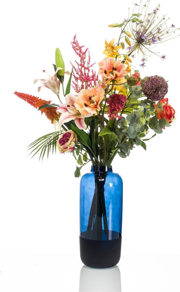 artplants.de Blumenstrauß künstlich Feme, bunt, 105cm, Ø70cm - Seidenblumenstrauß/Künstliche Blumen