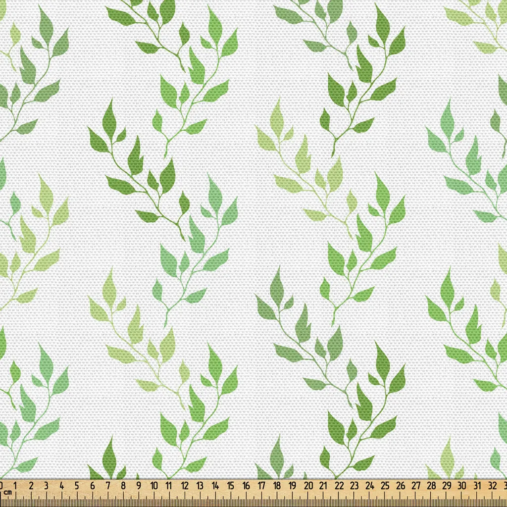 Tissu résistant vert feuilles d'olivier 3m pour rénover vos meubles