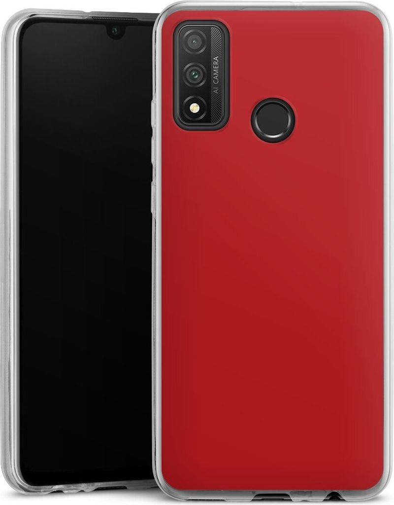 DeinDesign Slim Hülle für Huawei P Smart (2020) Silikon Case Ultra Dünn Handyhülle Farbe Rot einfarbig
