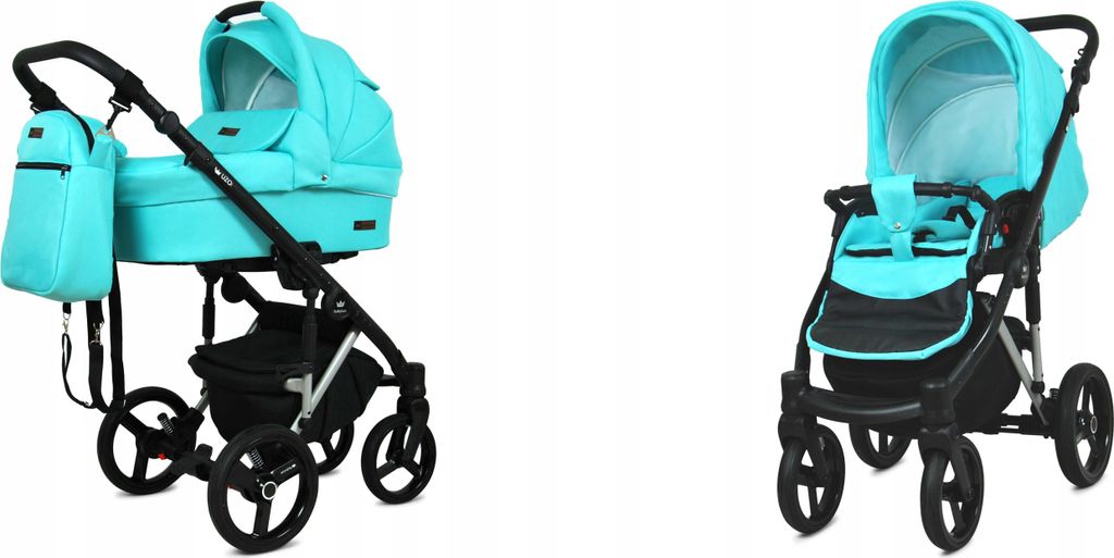 BabyLux UZO | 2in1 Kinderwagen Set | Mint | Kombikinderwagen | Kinderwagenset | Buggy + Babywan