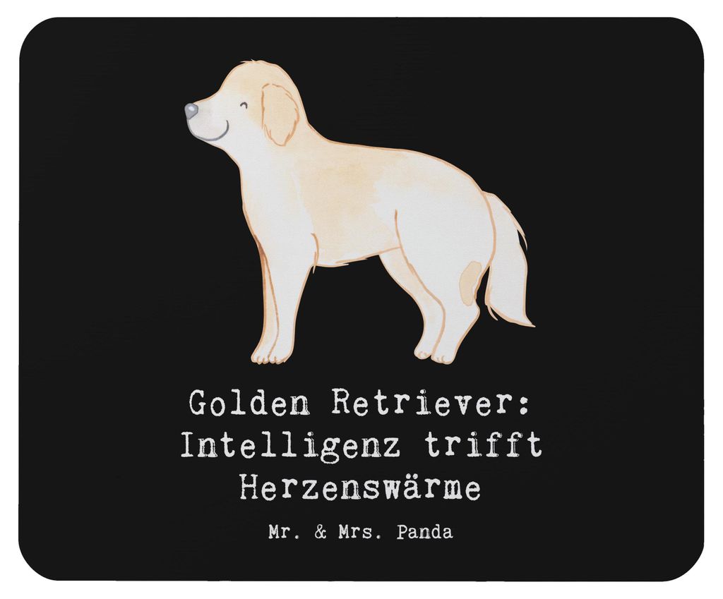 Mr. & Mrs. Panda Mouse Pad Golden Retriever Liebe - Schwarz - Geschenk, Hunde, Hunderassen Eigenschaften, bester Freund, Mauspad, Hunderasse, pc mo...