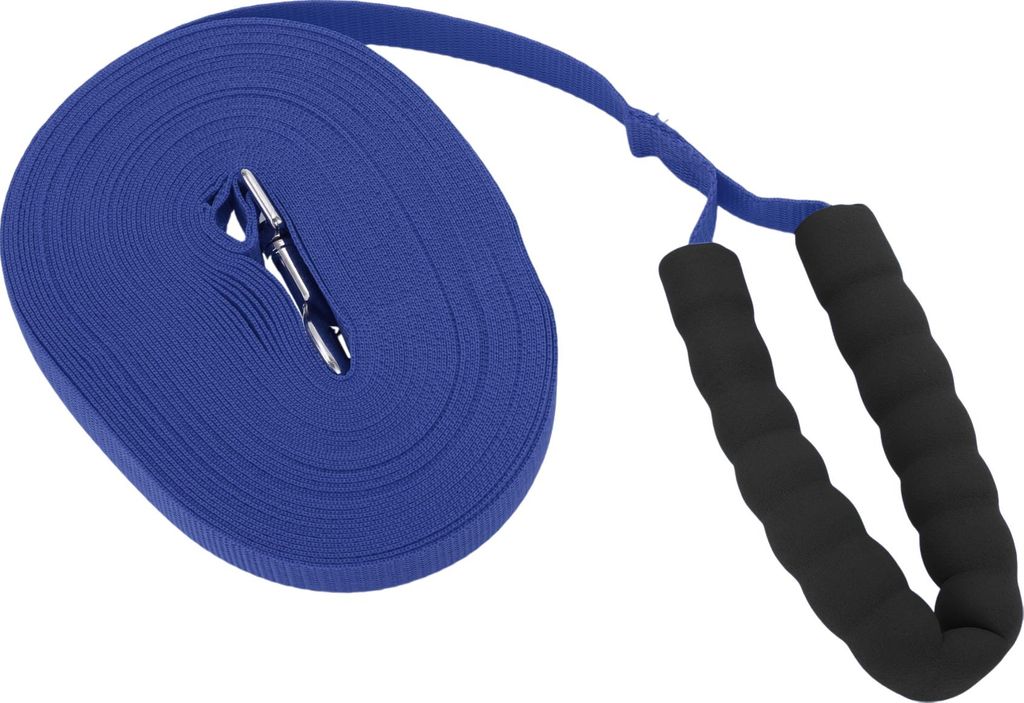 Hundeleine Trainingsleine für Hunde, 15m Welpenleine mit Schaumstoffgriff, Blau