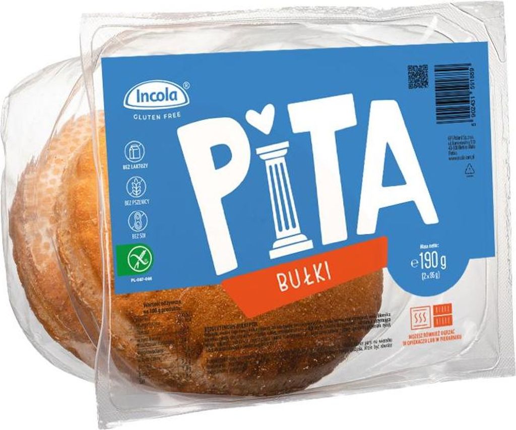 BUŁKI PITA BEZGLUTENOWE (2 szt.) 190 g - INCOLA